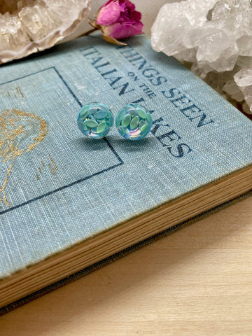 blue earrings // blue studs // 12mm studs // resin studs  // jewelry // gift // earrings // stud earrings // hypoallergenic // gift for her