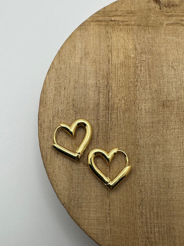 gold heart hoops, gold hoop earrings, gift, gift for her, hypoallergenic, jewelry, statement earrings, hoop earrings, gold earrings, heart